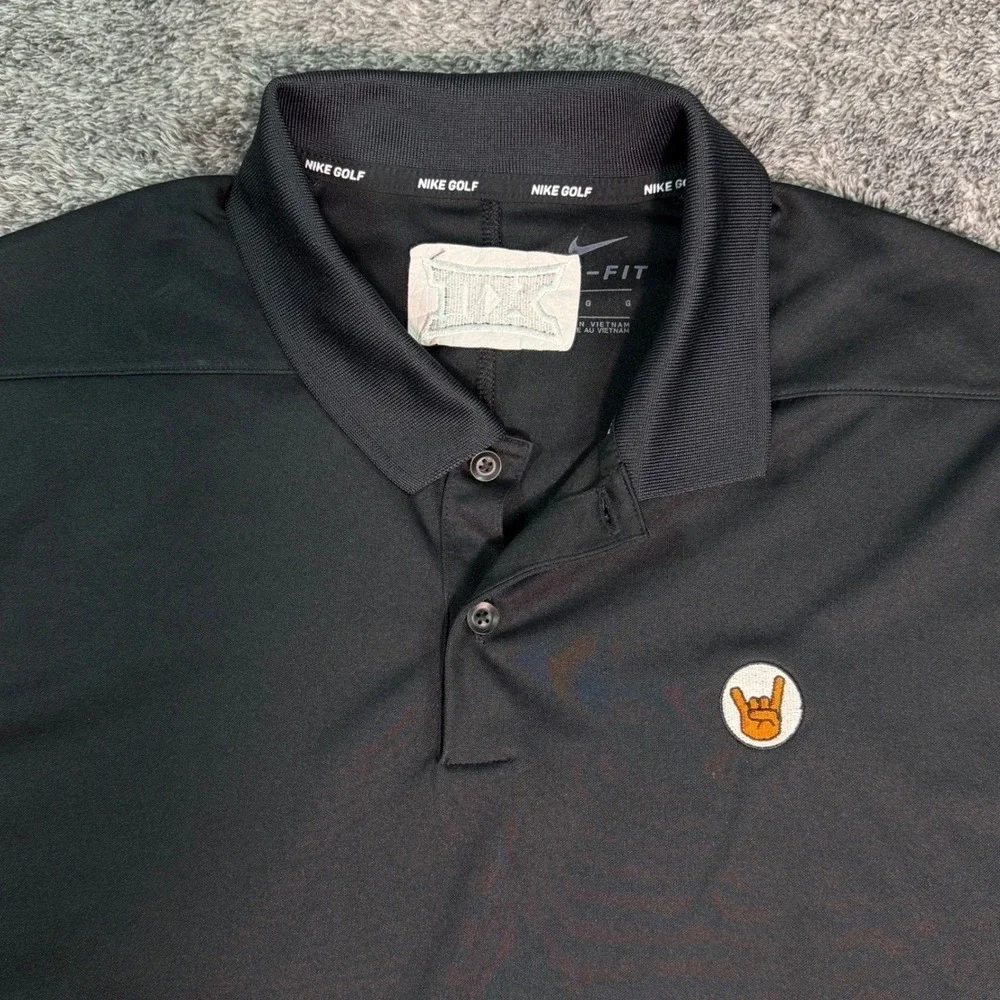 Texas Longhorns Nike Golf Mens Big 12 Dri-FIT Polo Shirt Performance Black Large